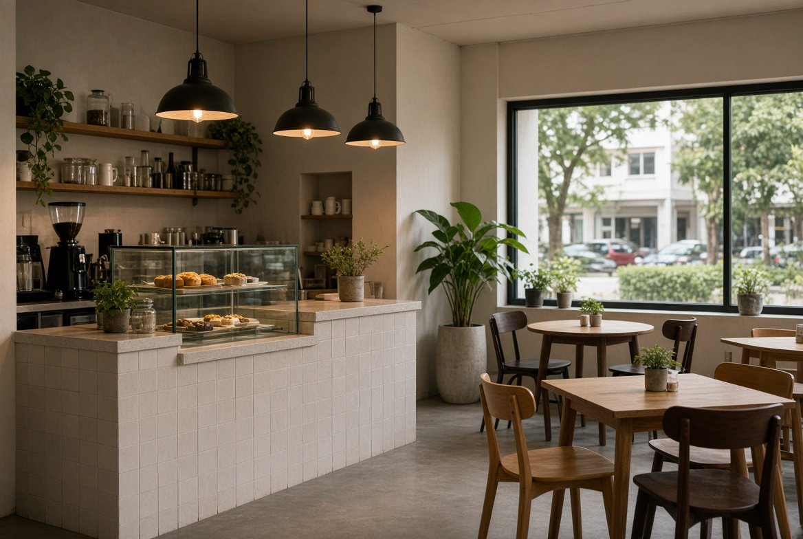 Café or retail interior, Singapore commercial fit-out